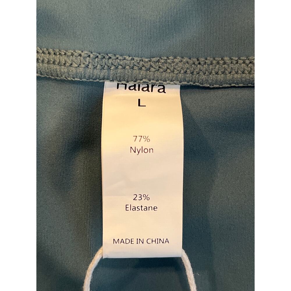 Halara NEW Women Size Large Dusty Blue Bike Shorts with Pockets - Picture 5 of 7